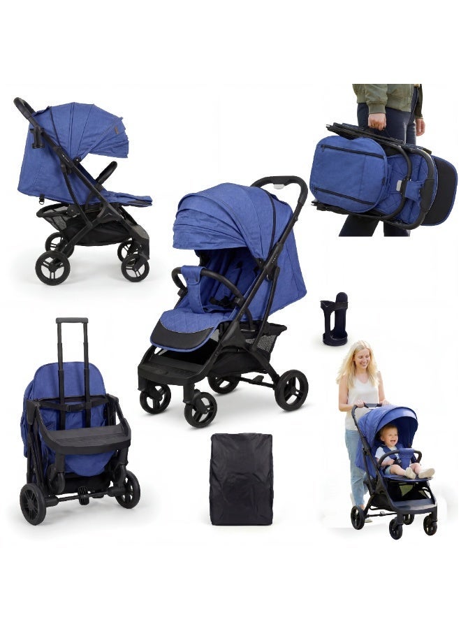 Nobumi Ultra-Lightweight Aluminum Premium Baby Stroller – All-Wheel Independent Suspension, 360° Swivel Rubber Tires, & Integrated Travel Trolley System - Image 2